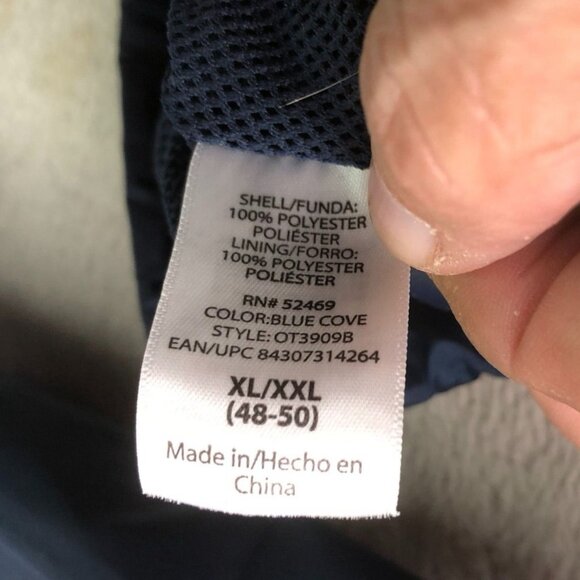 Ozark Trails Mens Windbreaker Jacket Size XL/XXL Outdoors Full Zip Navy Hooded - Picture 11 of 15